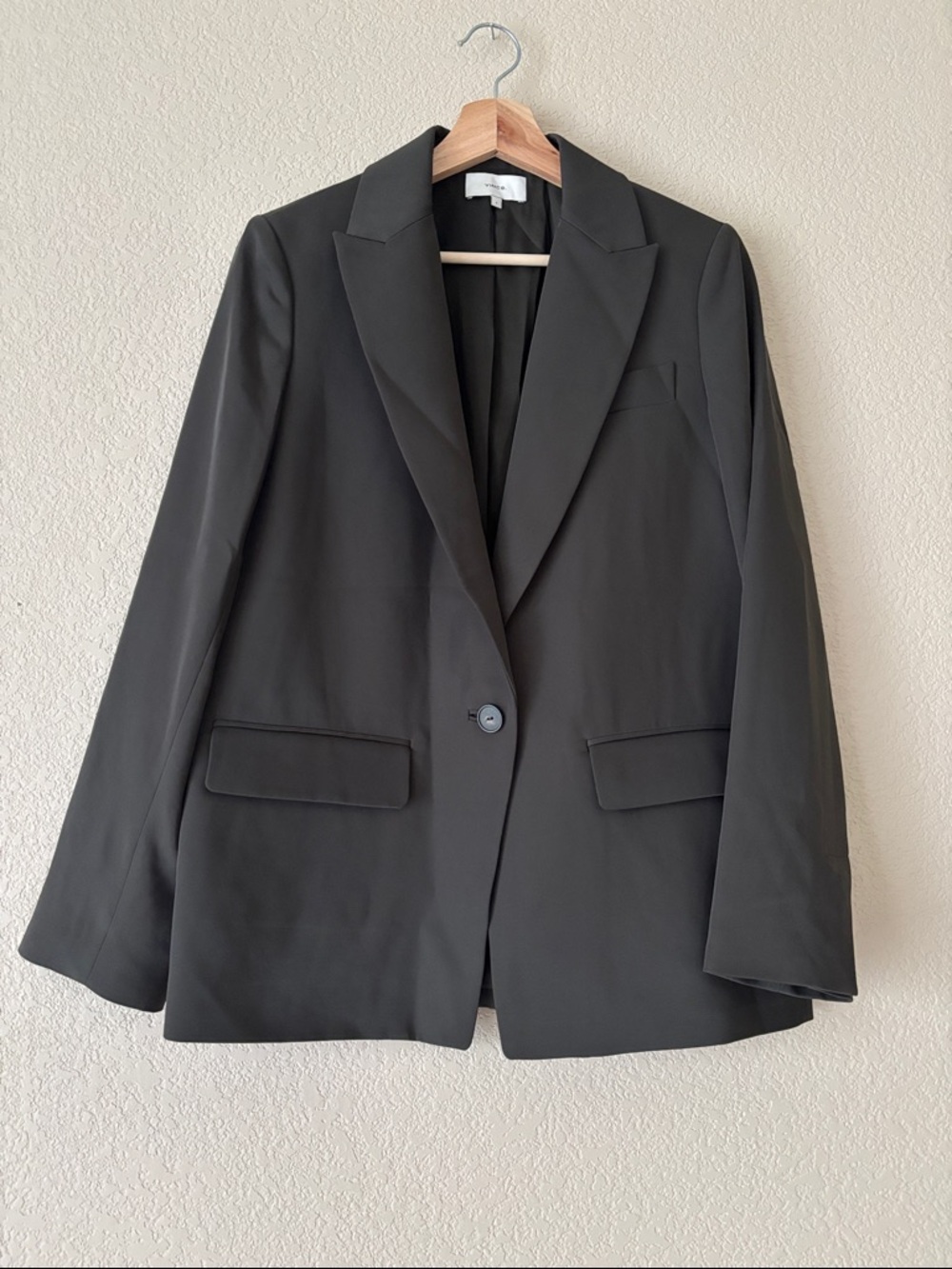 Vince Olive Green Single-Button Tailored Blazer - Picture 2 of 5